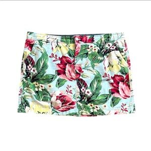 GH Bass & Co Cotton Multicolored Floral Print Mini Skirt Size 16